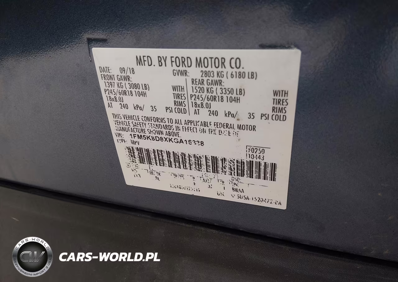 2019 Ford Explorer Xlt VIN:1FM5K8D8XKGA16338 - 9
