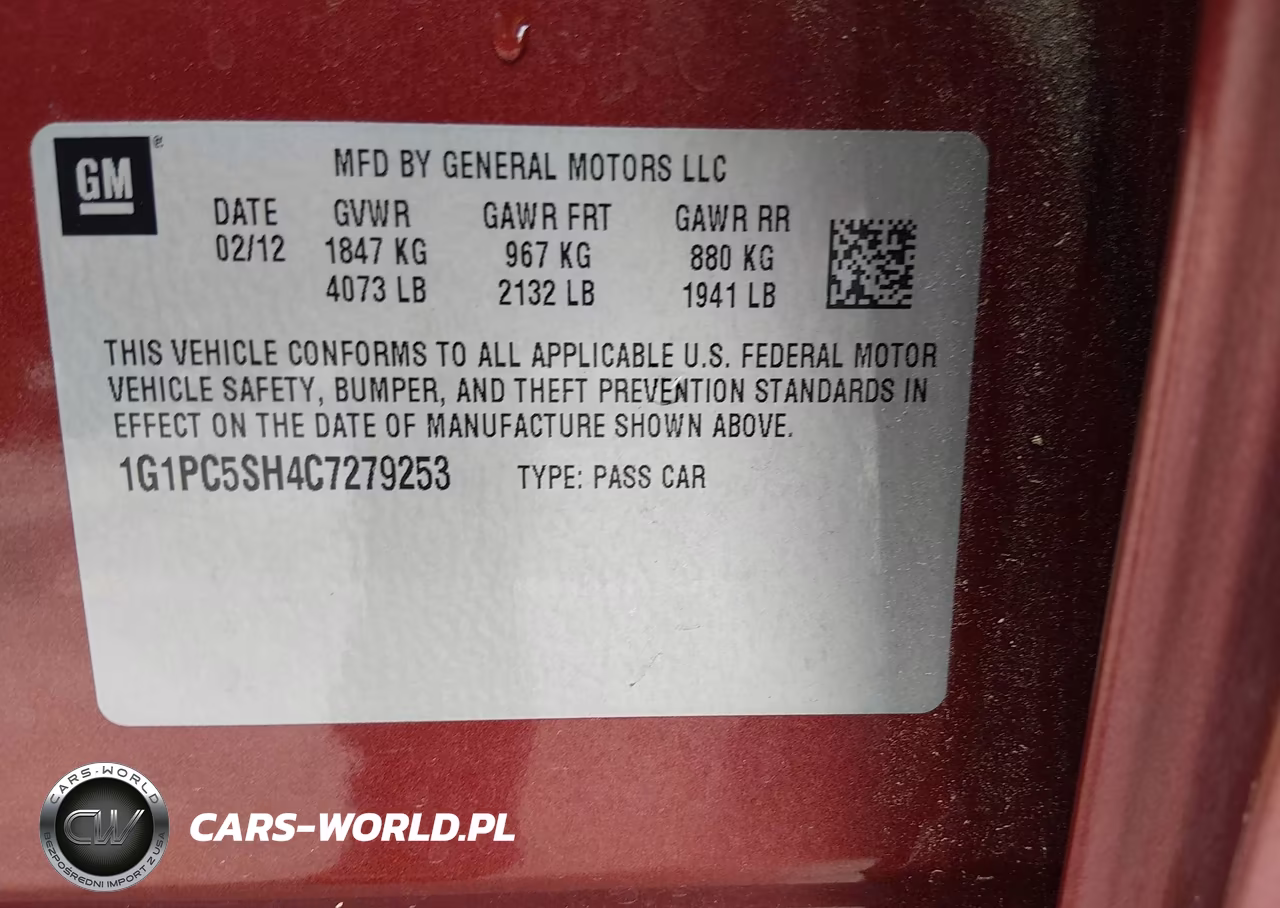 2012 Chevrolet Cruze Ls VIN:1G1PC5SH4C7279253 - 9