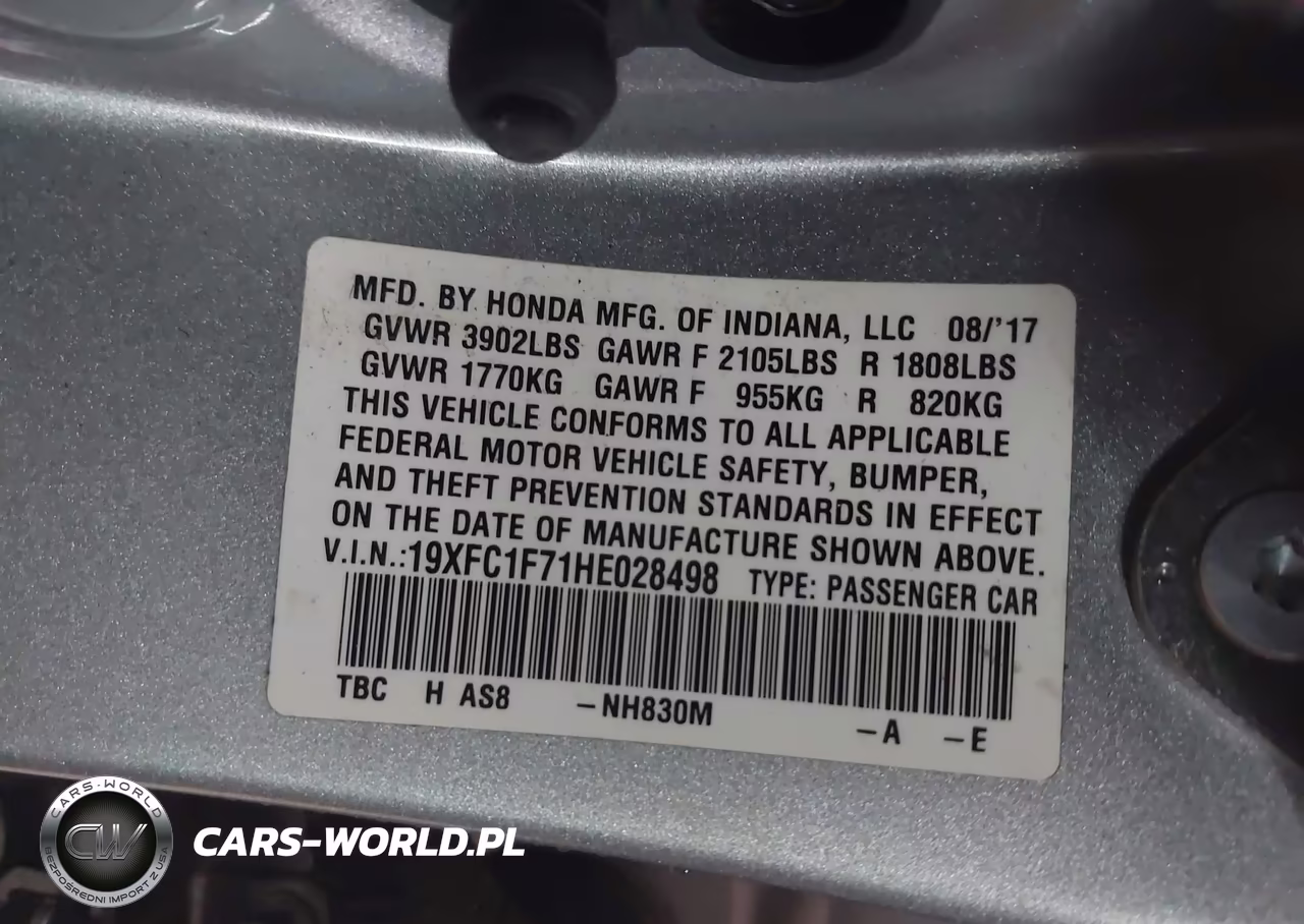 2017 Honda Civic Ex-L VIN:19XFC1F71HE028498 - 9