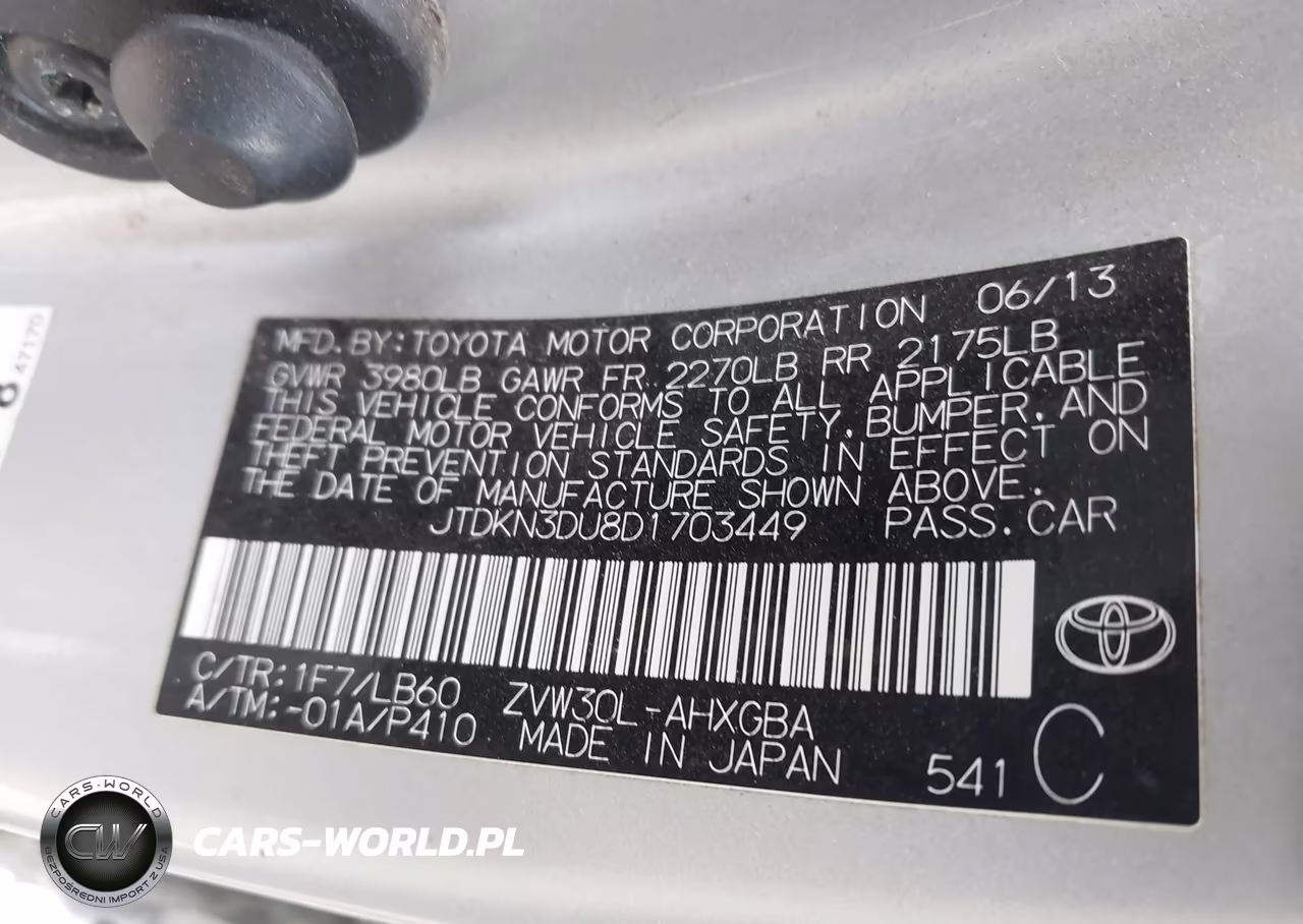 2013 Toyota Prius VIN:JTDKN3DU8D1703449 - 9