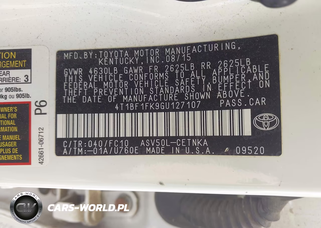 2016 Toyota Camry Le VIN:4T1BF1FK9GU127107 - 9