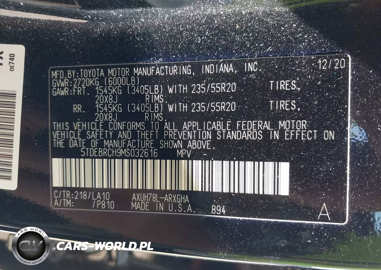 2021 Toyota Highlander Hybrid Platinum VIN:5TDEBRCH9MS032616 - 9
