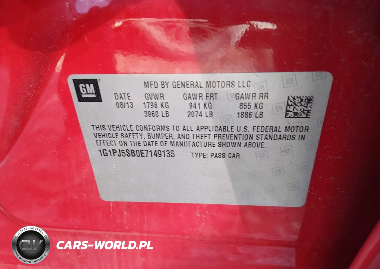 2014 Chevrolet Cruze Eco Manual VIN:1G1PJ5SB0E7149135 - 9