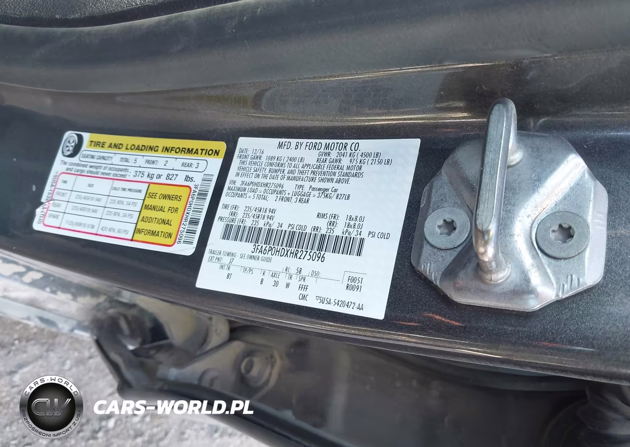 2017 Ford Fusion Se VIN:3FA6P0HDXHR275096 - 9