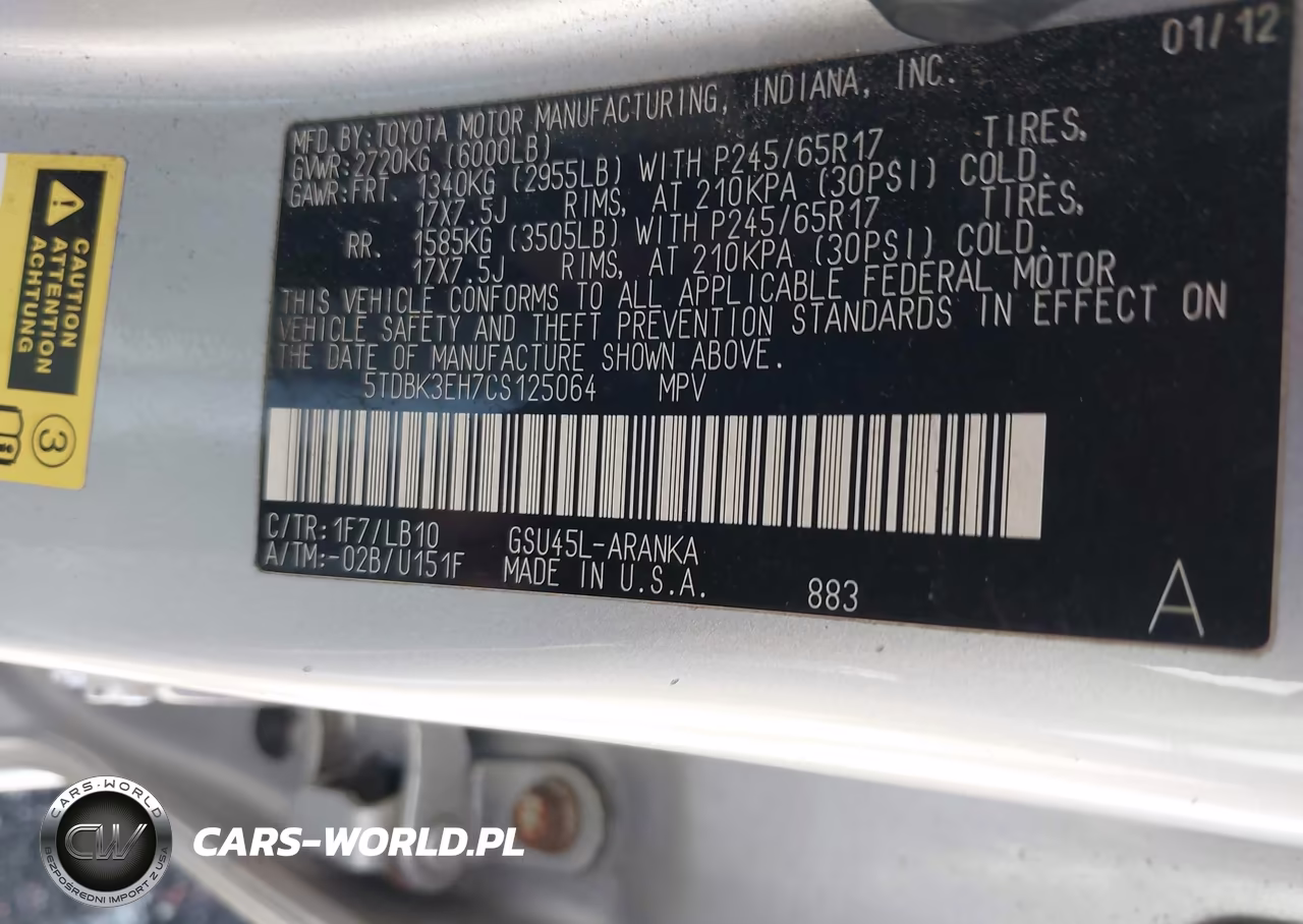 2012 Toyota Highlander Se V6 VIN:5TDBK3EH7CS125064 - 9