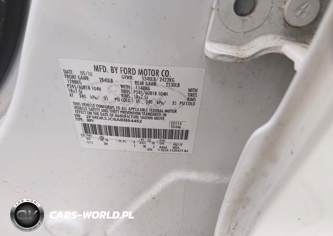 2010 Ford Edge Sel VIN:2FMDK3JC6ABB64452 - 9