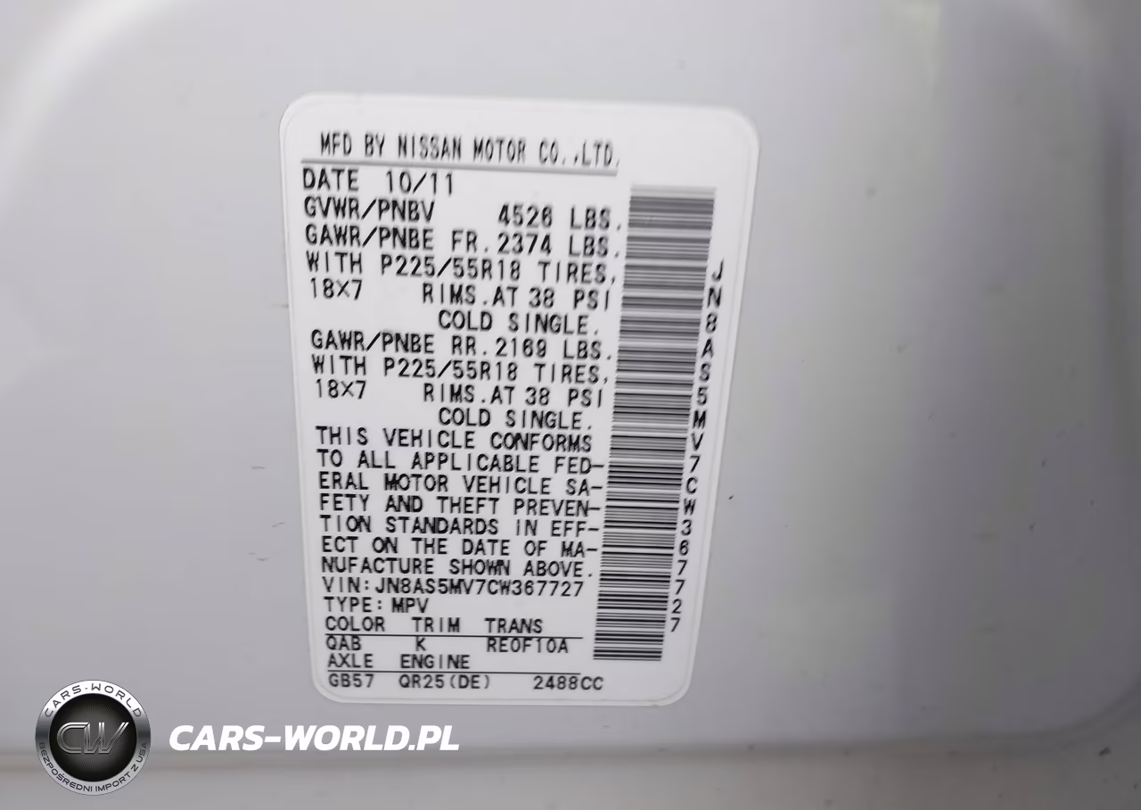 2012 Nissan Rogue Sv W-Sl Pkg VIN:JN8AS5MV7CW367727 - 9