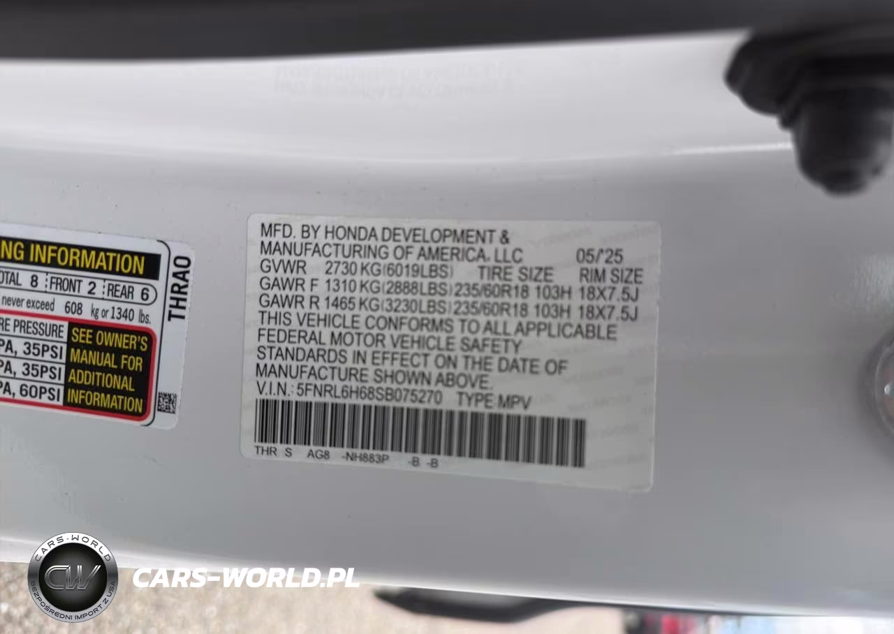 2025 Honda Odyssey Ex-L VIN:5FNRL6H68SB075270 - 9