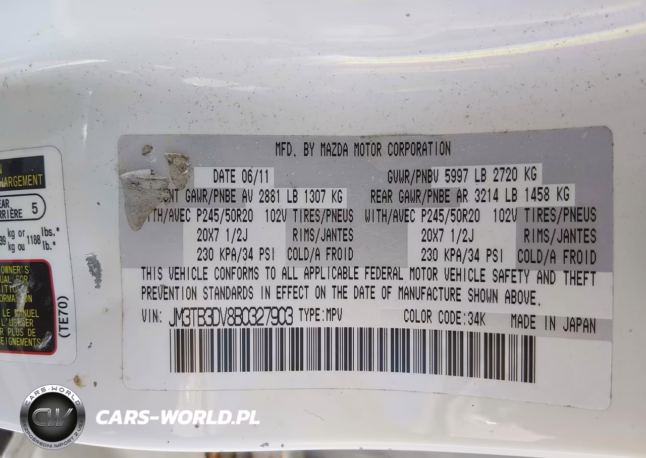 2011 Mazda Cx-9 Grand Touring VIN:JM3TB3DV8B0327903 - 9