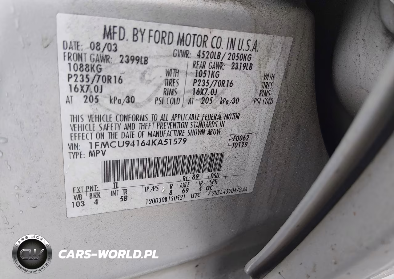 2004 Ford Escape Limited VIN:1FMCU94164KA51579 - 9
