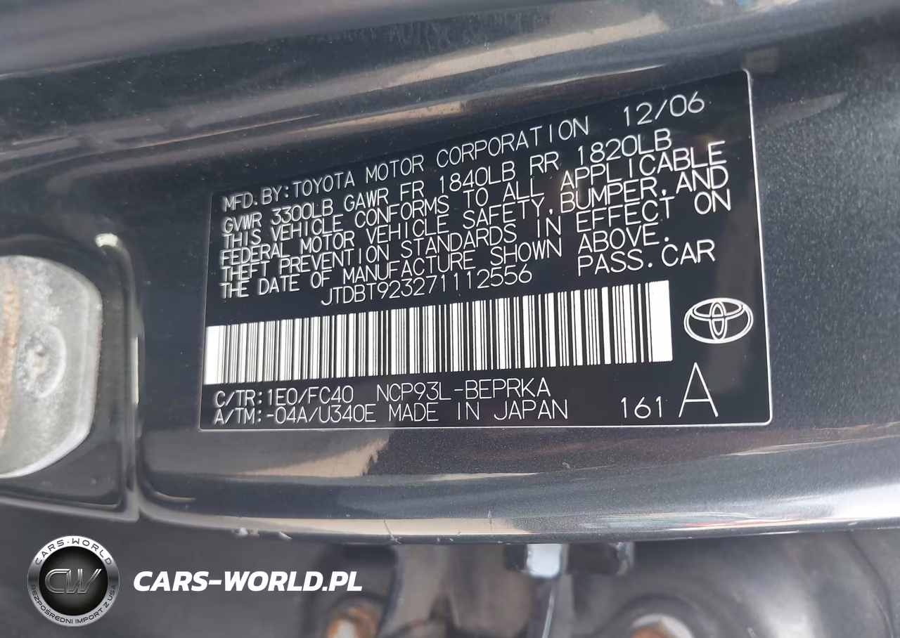 2007 Toyota Yaris VIN:JTDBT923271112556 - 9