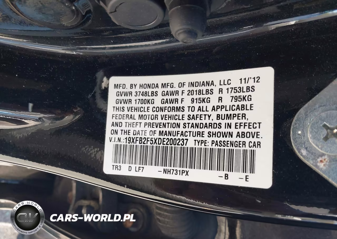 2013 Honda Civic Lx VIN:19XFB2F5XDE200237 - 9