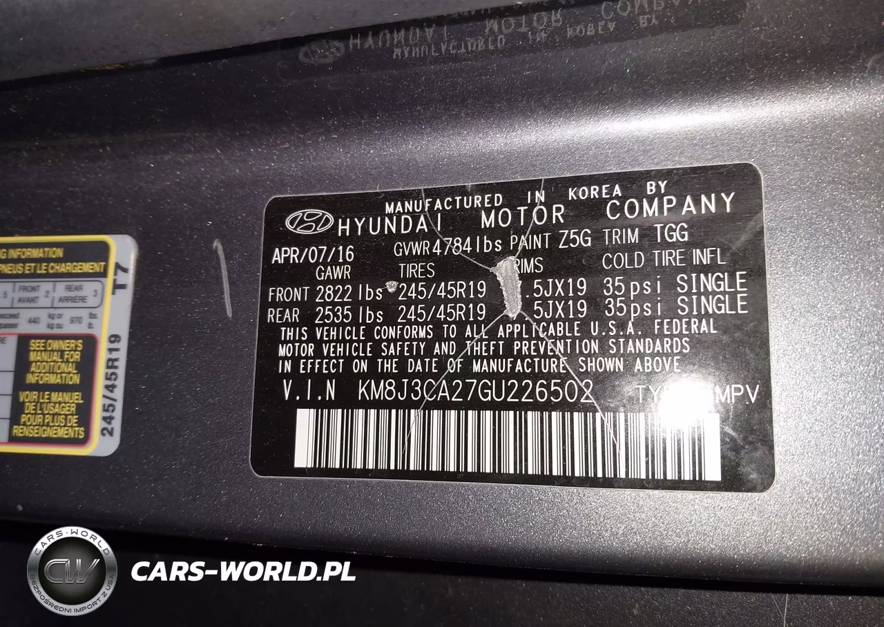 2016 Hyundai Tucson Sport VIN:KM8J3CA27GU226502 - 9