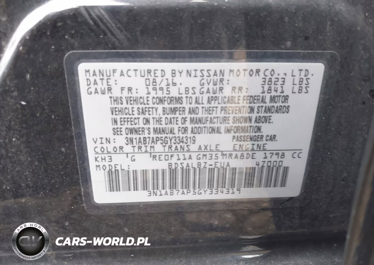 2016 Nissan Sentra S VIN:3N1AB7AP5GY334319 - 9