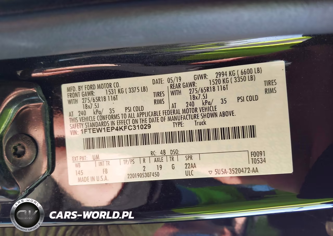 2019 Ford F-150 Xlt VIN:1FTEW1EP4KFC31029 - 9