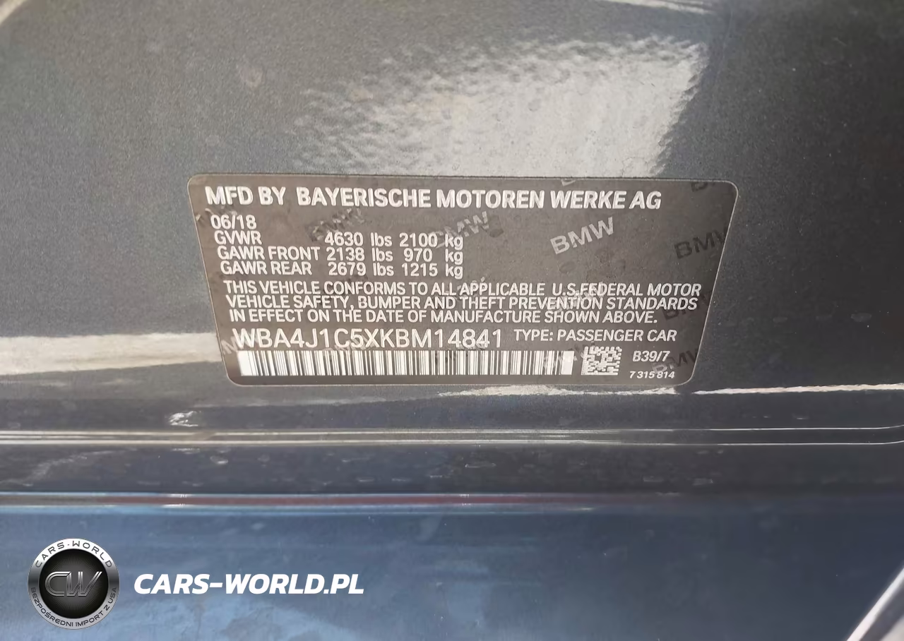 2019 BMW 430I Gran Coupe VIN:WBA4J1C5XKBM14841 - 9