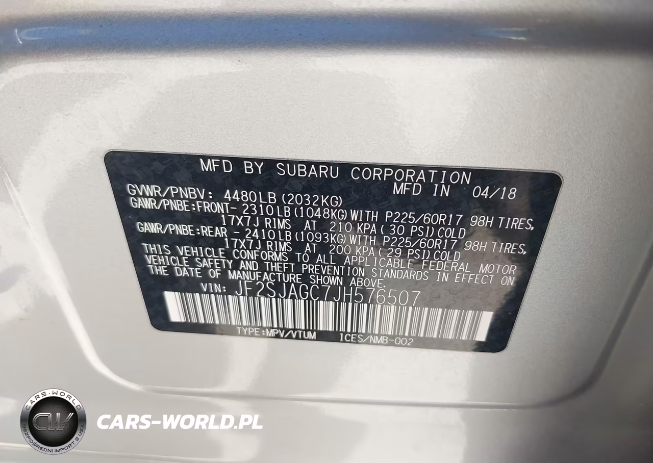 2018 Subaru Forester 2.5I Premium VIN:JF2SJAGC7JH576507 - 9