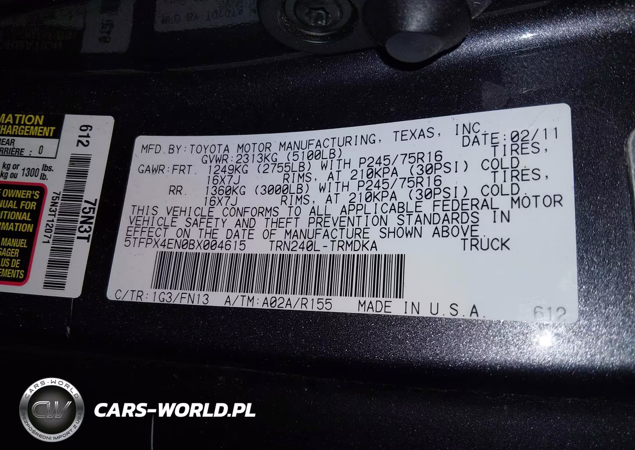 2011 Toyota Tacoma VIN:5TFPX4EN0BX004615 - 9