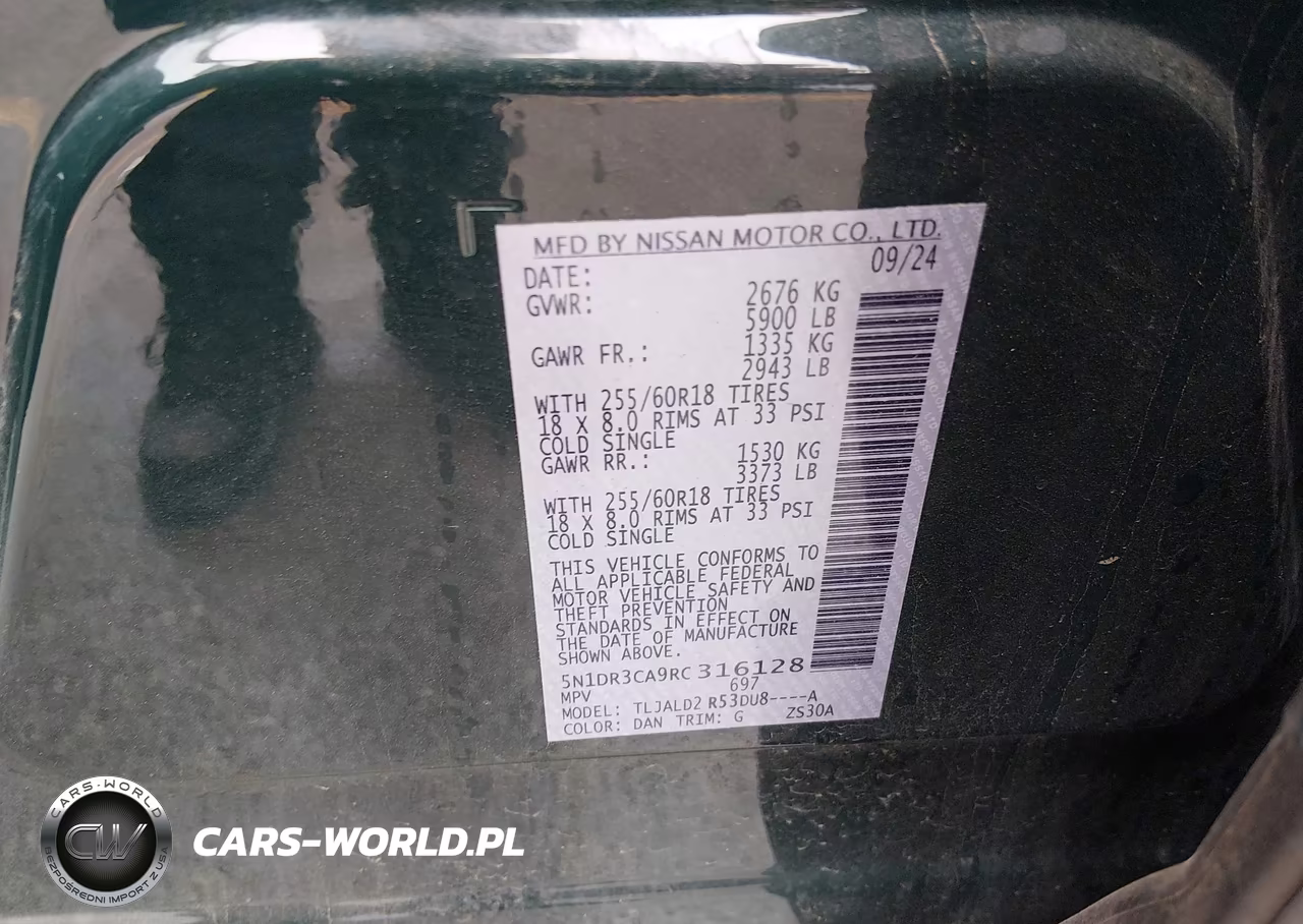 2024 Nissan Pathfinder Sl Fwd VIN:5N1DR3CA9RC316128 - 9