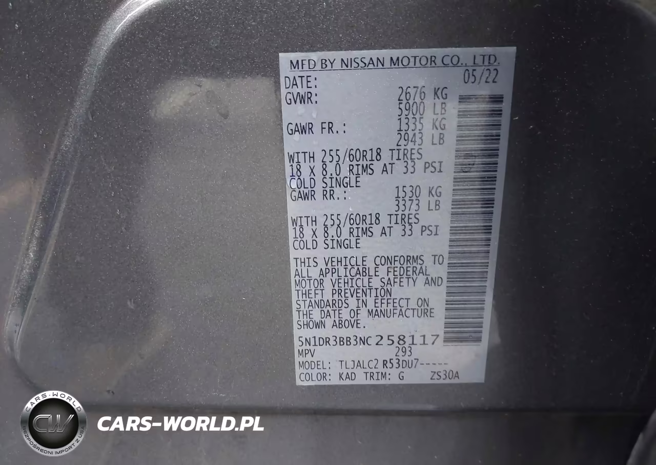 2022 Nissan Pathfinder Sv 2Wd VIN:5N1DR3BB3NC258117 - 9