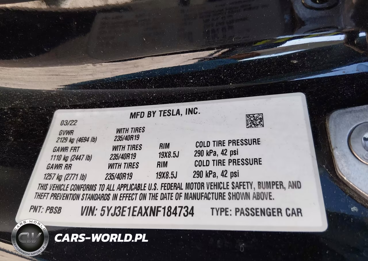 2022 Tesla Model 3 Rear-Wheel Drive VIN:5YJ3E1EAXNF184734 - 9