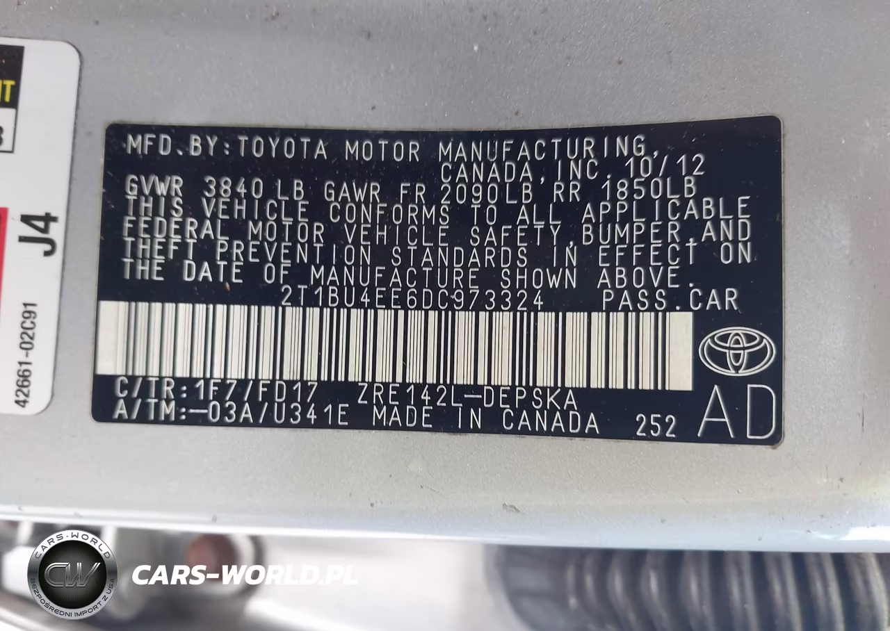 2013 Toyota Corolla S VIN:2T1BU4EE6DC973324 - 9