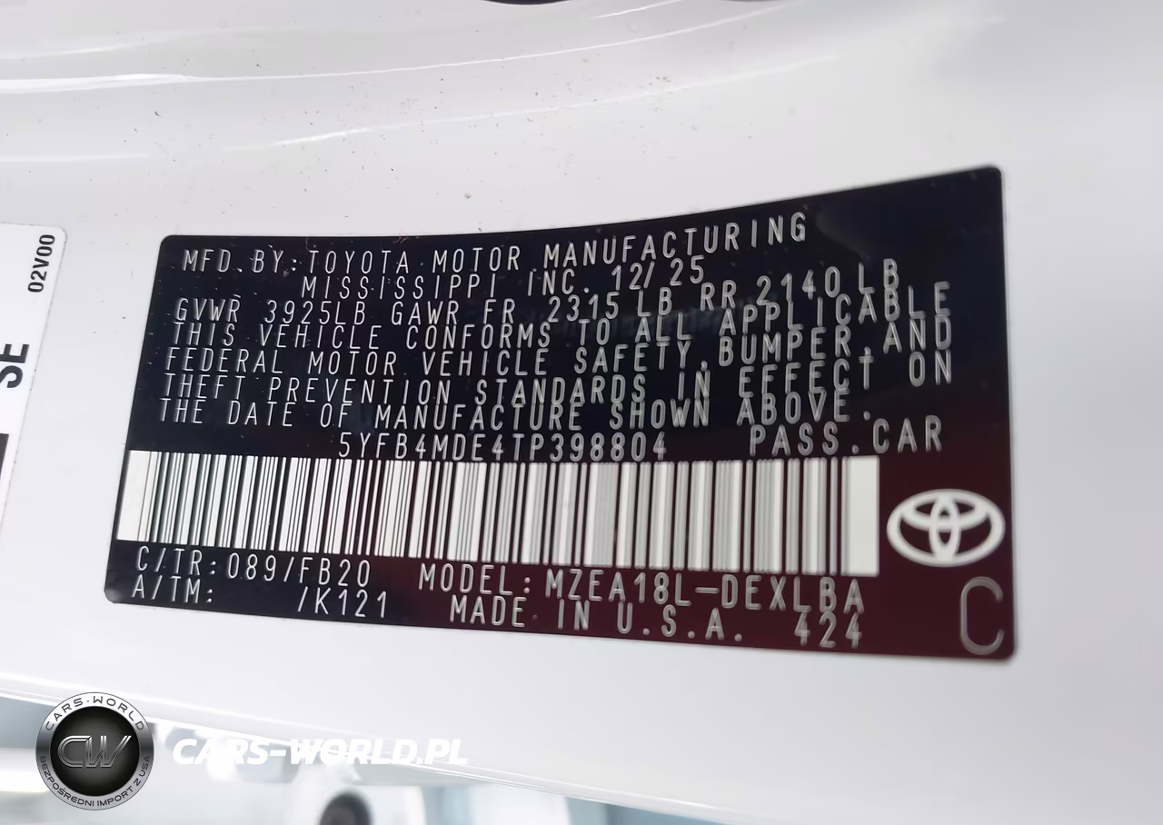 2026 Toyota Corolla Le VIN:5YFB4MDE4TP398804 - 9