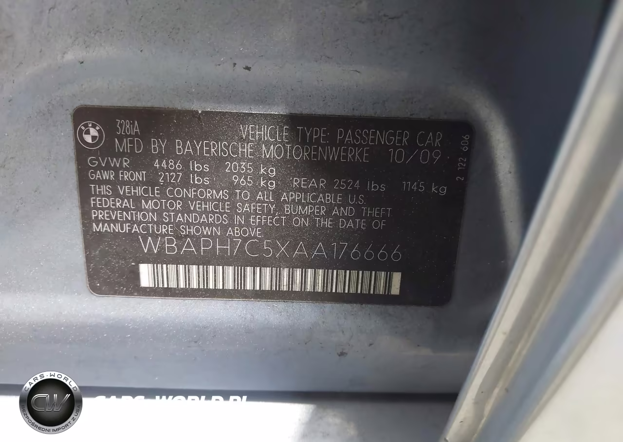 2010 BMW 328I VIN:WBAPH7C5XAA176666 - 9