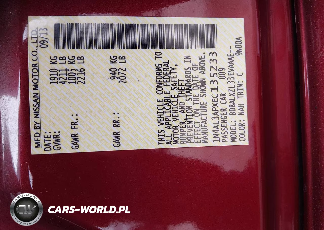2014 Nissan Altima 2.5 Sl VIN:1N4AL3APXEC135233 - 9