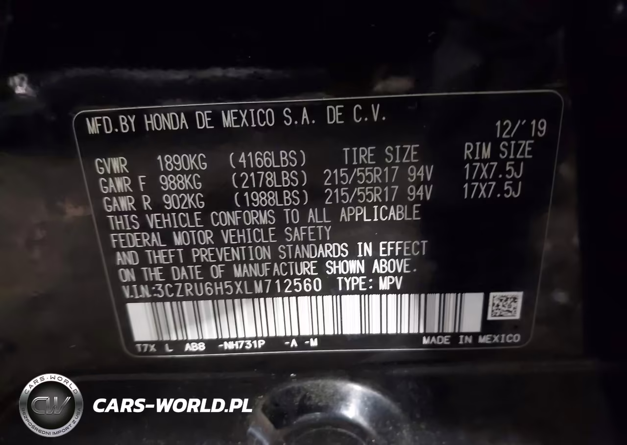 2020 Honda Hr-V Awd Ex VIN:3CZRU6H5XLM712560 - 9