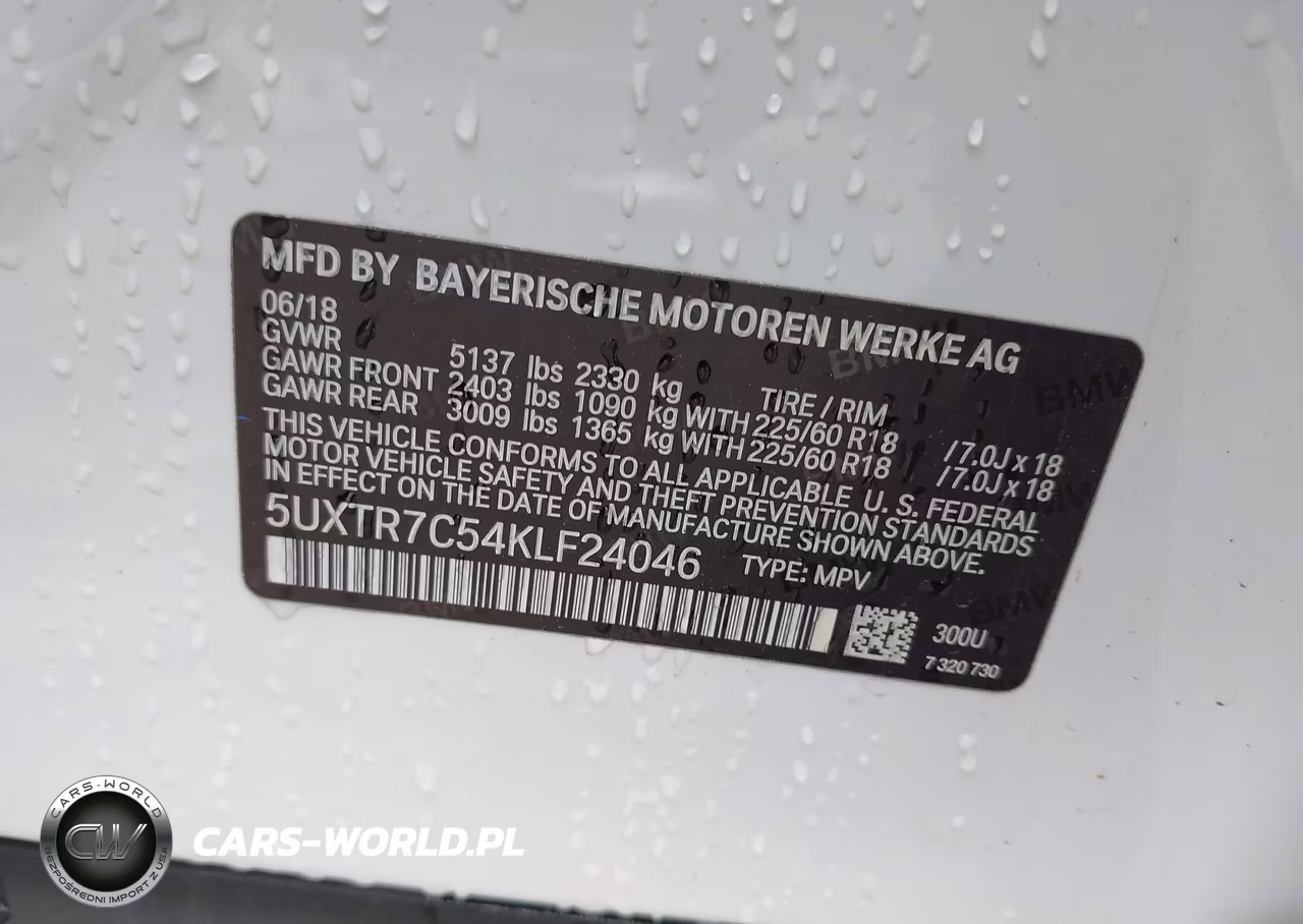 2019 BMW X3 Sdrive30I VIN:5UXTR7C54KLF24046 - 9
