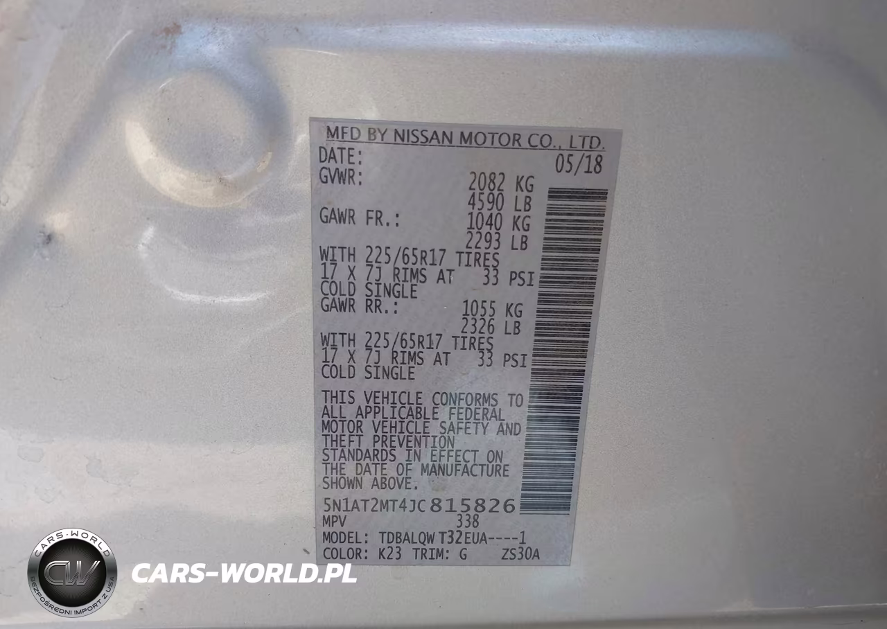 2018 Nissan Rogue Sv VIN:5N1AT2MT4JC815826 - 9