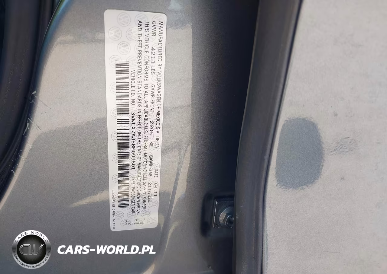 2011 Volkswagen Jetta 2.5L Sel VIN:3VWLX7AJ5BM099601 - 9
