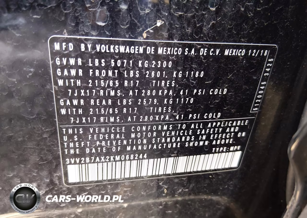 2019 Volkswagen Tiguan 2.0T Se-2.0T Sel-2.0T Sel R-Line-2.0T Sel R-Line Black VIN:3VV2B7AX2KM068244 - 9