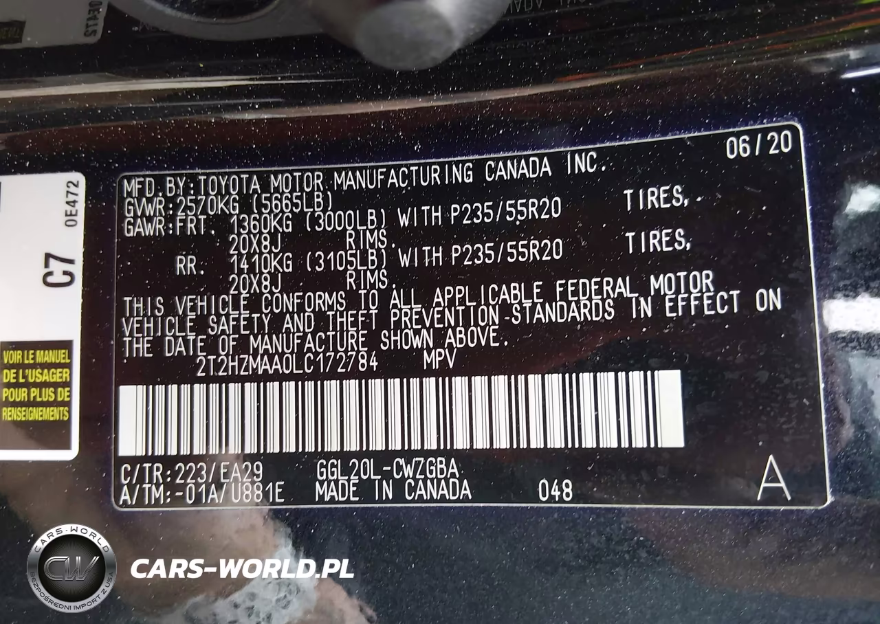 2020 Lexus Rx 350 VIN:2T2HZMAA0LC172784 - 9