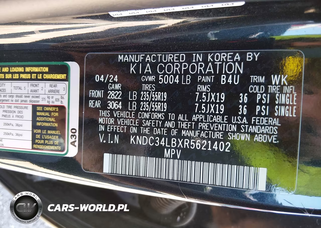 2024 Kia Ev6 Light VIN:KNDC34LBXR5621402 - 9