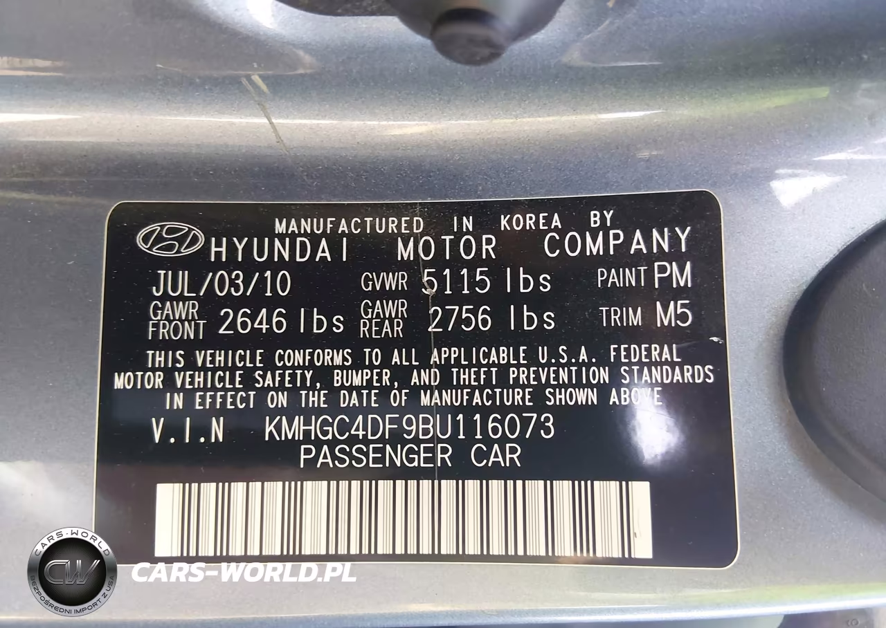 2011 Hyundai Genesis 4.6 VIN:KMHGC4DF9BU116073 - 9