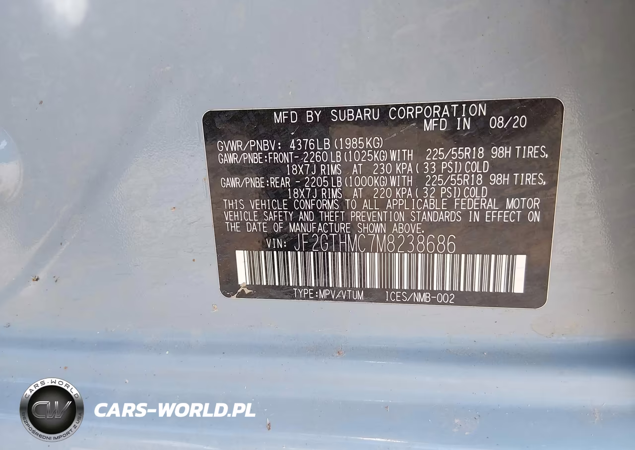 2021 Subaru Crosstrek Limited VIN:JF2GTHMC7M8238686 - 9