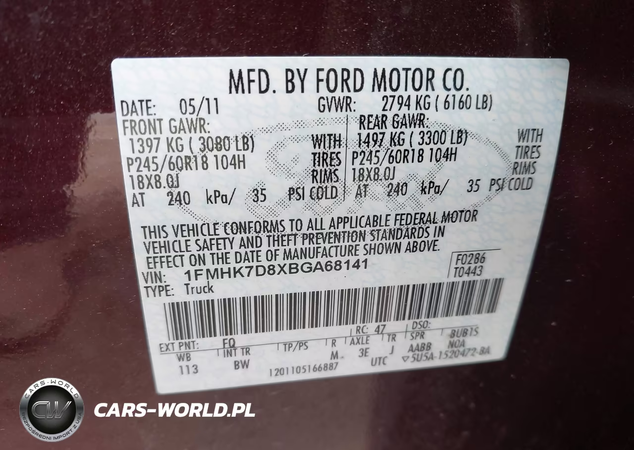 2011 Ford Explorer Xlt VIN:1FMHK7D8XBGA68141 - 9