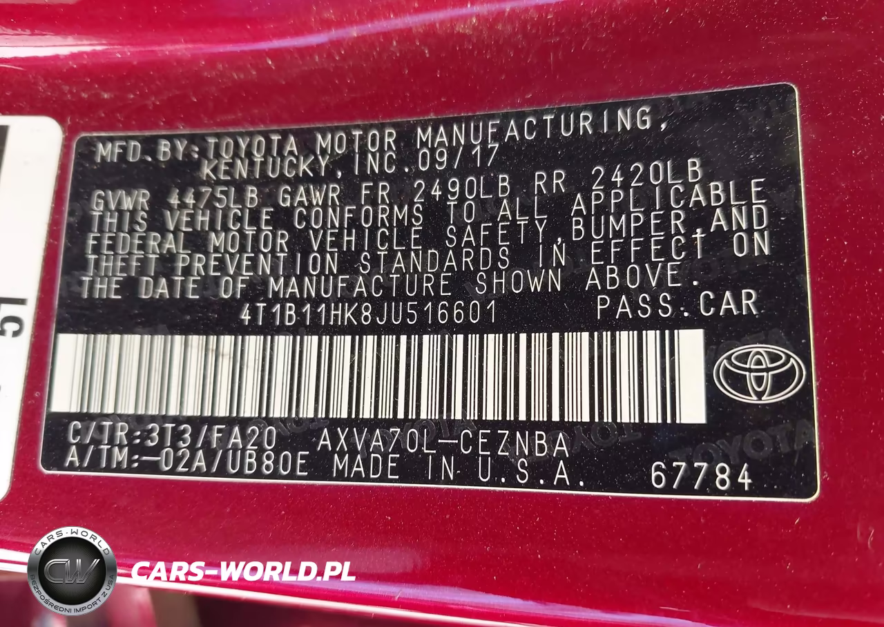 2018 Toyota Camry Le VIN:4T1B11HK8JU516601 - 9