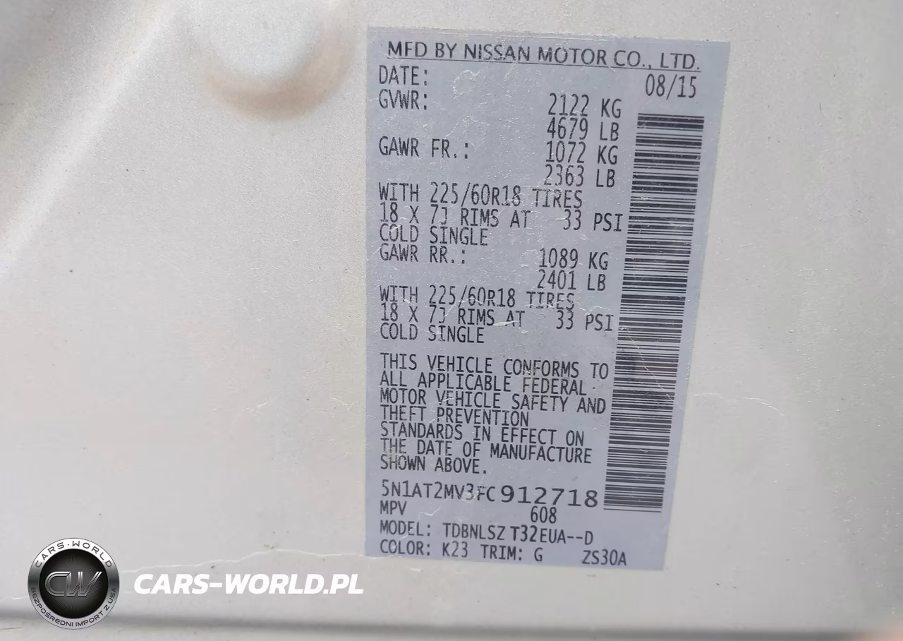 2015 Nissan Rogue Sl VIN:5N1AT2MV3FC912718 - 9