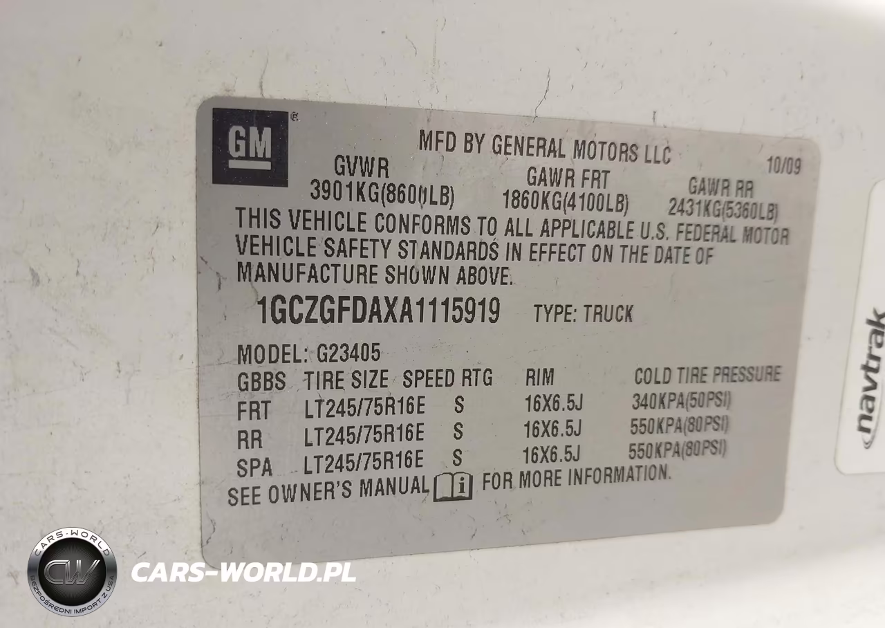 2010 Chevrolet Express 2500 Work Van VIN:1GCZGFDAXA1115919 - 9