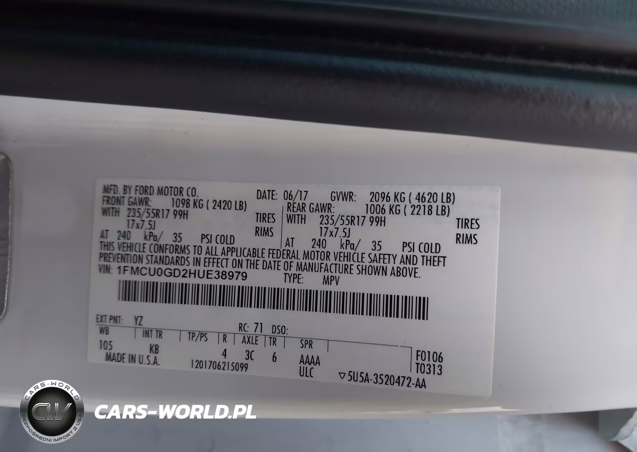 2017 Ford Escape Se VIN:1FMCU0GD2HUE38979 - 9