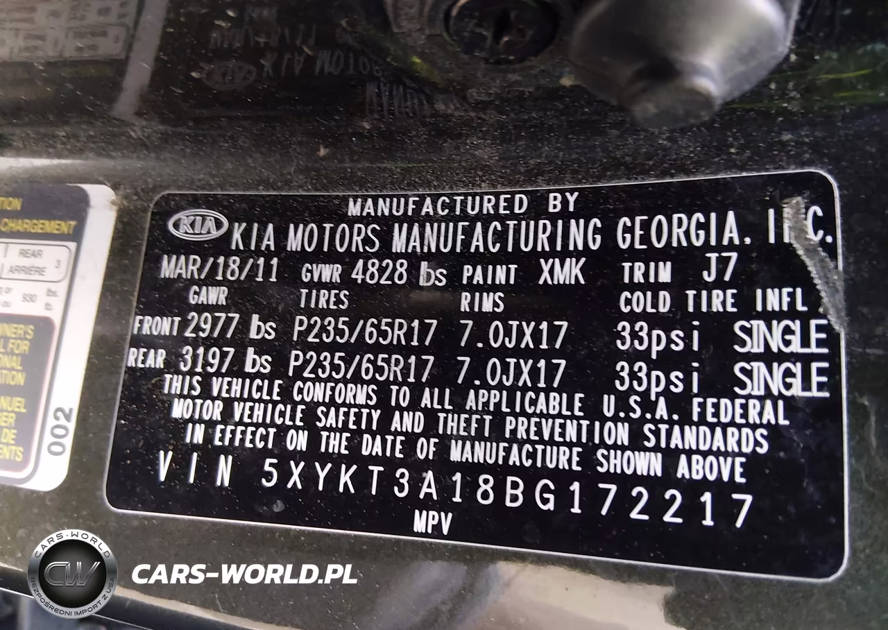 2011 Kia Sorento Lx VIN:5XYKT3A18BG172217 - 9