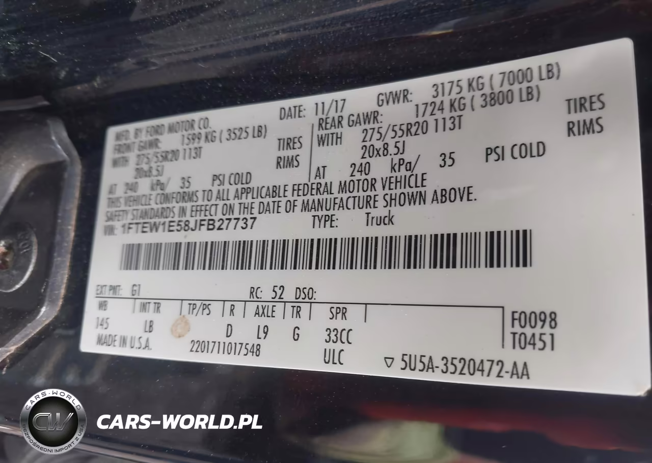2018 Ford F-150 Lariat VIN:1FTEW1E58JFB27737 - 9