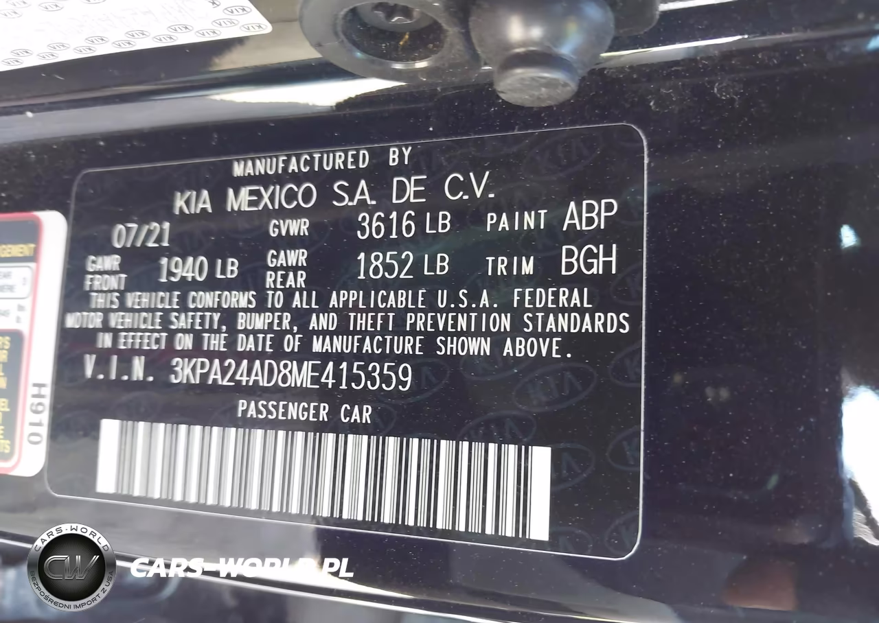 2021 Kia Rio S VIN:3KPA24AD8ME415359 - 9