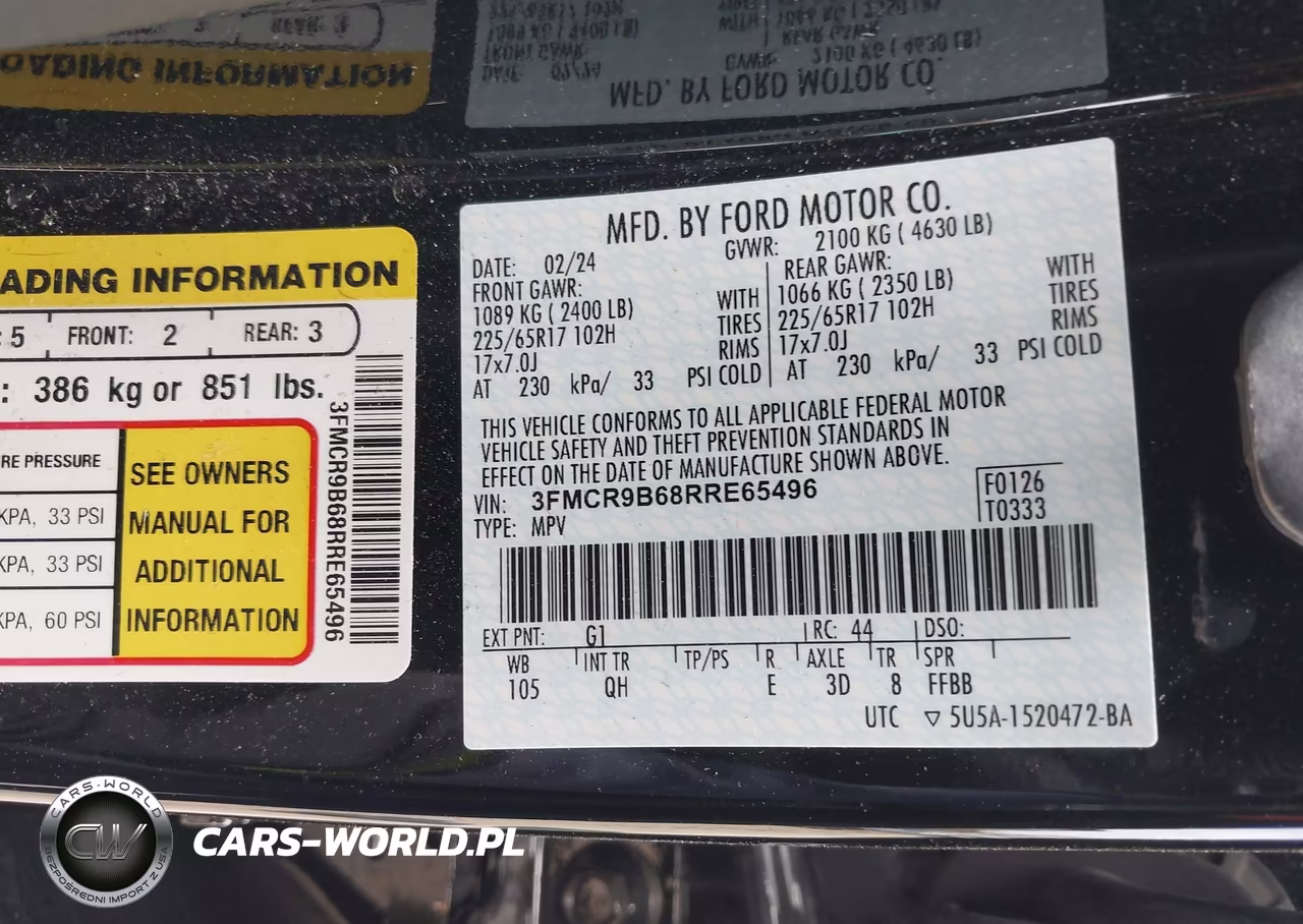 2024 Ford Bronco Sport Big Bend VIN:3FMCR9B68RRE65496 - 9