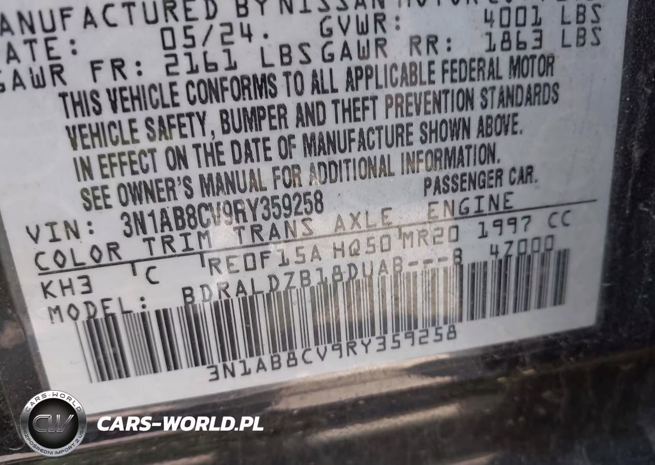 2024 Nissan Sentra Sv Xtronic Cvt VIN:3N1AB8CV9RY359258 - 9