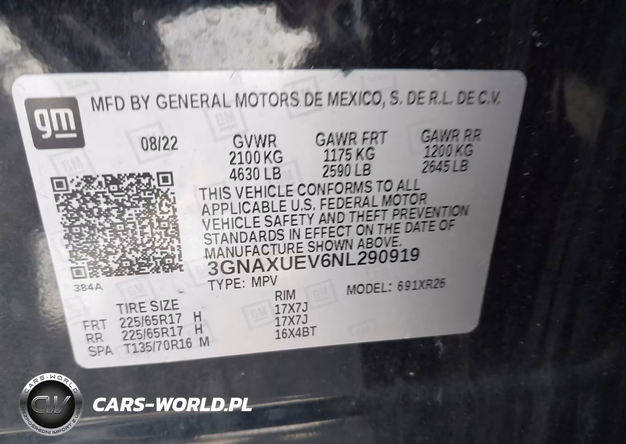 2022 Chevrolet Equinox Awd Lt VIN:3GNAXUEV6NL290919 - 9