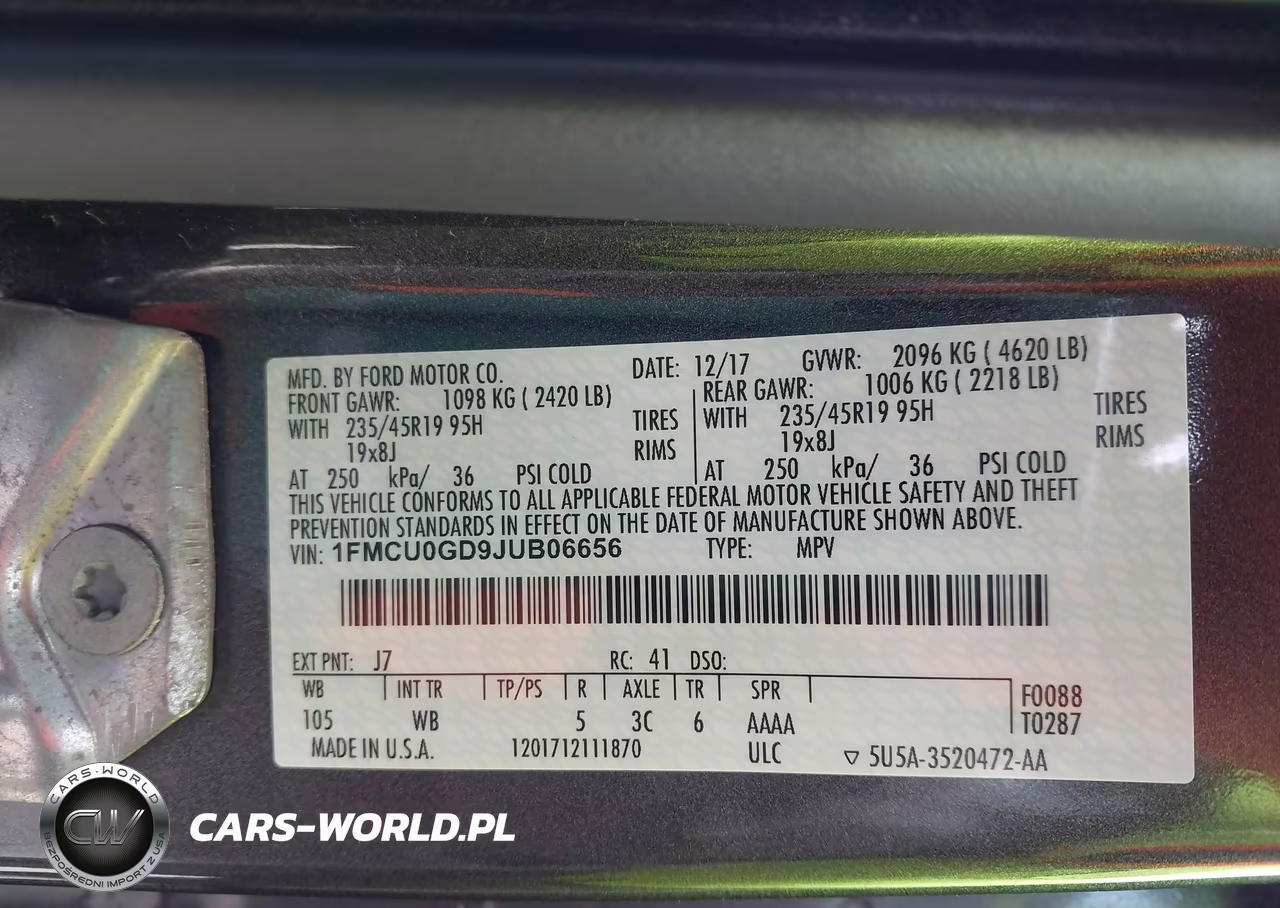 2018 Ford Escape Se VIN:1FMCU0GD9JUB06656 - 9